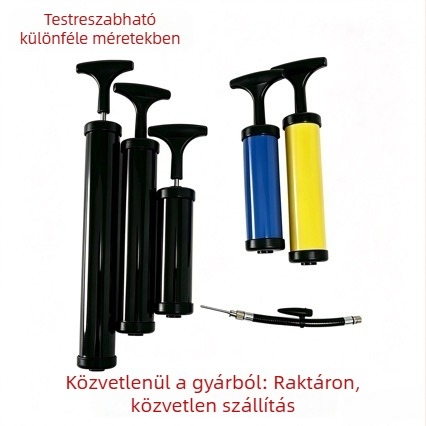 Kézi fekete 10 hüvelykes levegőpumpa tűvel, mini pumpa