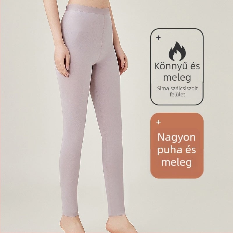Női magas derekú termosz leggings őszi-téli időszakra, vékony, mindkét oldalon bolyhos felület, könnyű és meleg, alapréteg