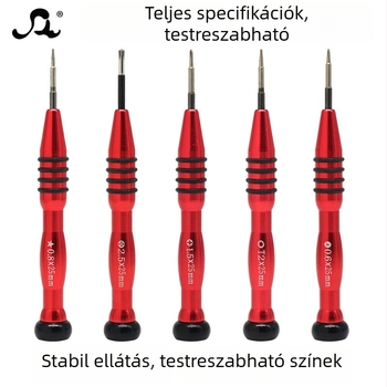 Precíziós csavarhúzó alumíniumötvözetből mobileszközök javításához és szétszereléséhez, kereszthorny, egyenes és Torx fej, S2 szerszámacél