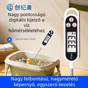 Rozsdamentes acélból készült szenzoros folyadéktermometer — digitális hőmérő víz- és olajhőmérséklethez, konyha és grill