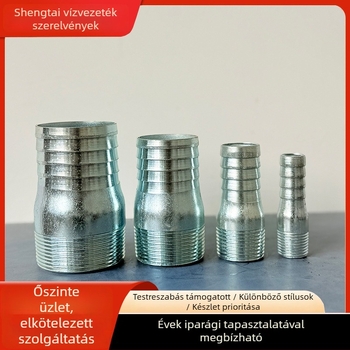 Horganyzott acélcső külső menettel, hosszított, vastag forrógalvanizált bevonattal, kettős végű vízcső csatlakozó, 5–50 cm