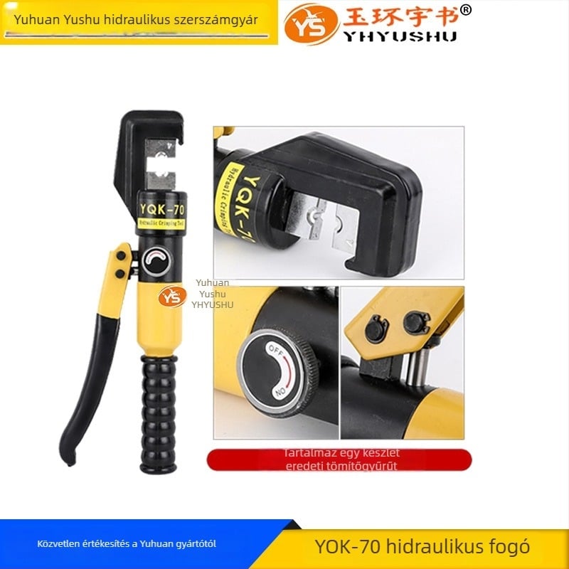 YQK-70 Kézi hidraulikus krimpelő fogó réz- és alumíniumvezetékekhez, integrált fej, 4–70 mm²