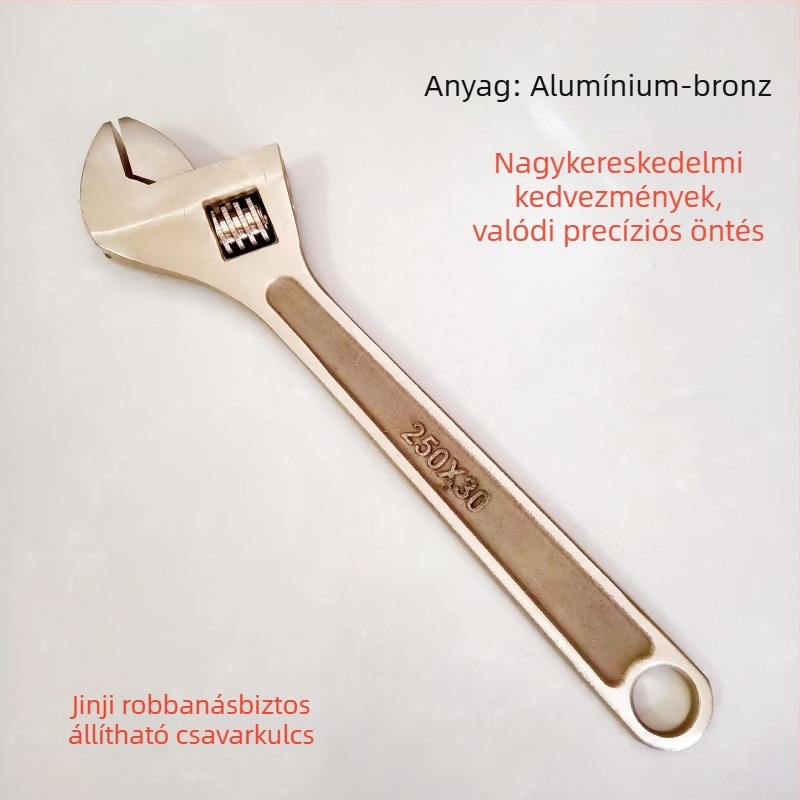 Robbanásbiztos kézi állítható csavarkulcs, alumínium-bronz ötvözetből, különböző méretek