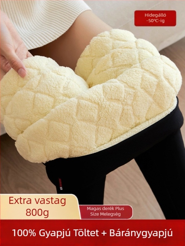 Női téli fleece-béléssel, magas derekú termo leggings, rendkívül vastag és meleg kültéri viseletre