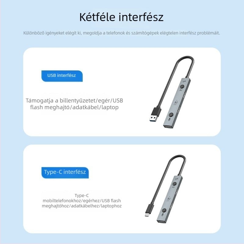 AI-vezérelt USB-C intelligens hub beszéd-alapú fordítással 146 nyelvre