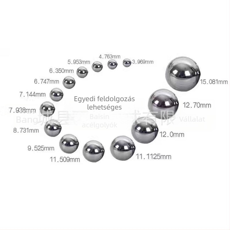 304 rozsdamentes acél golyók, méretek 11 mm, 11,5 mm, 12 mm, 12,7 mm, 13 mm, 14 mm, 15 mm