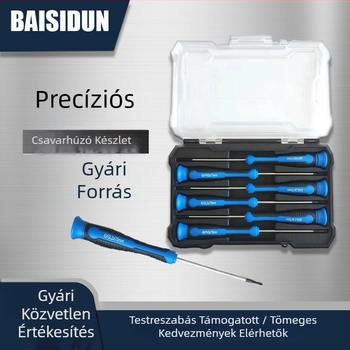 Kézi csavarhúzó készlet egyenes és kereszt fejjel, erős magnet, multifunkcionális precíz csavarhúzók otthoni javításokra.