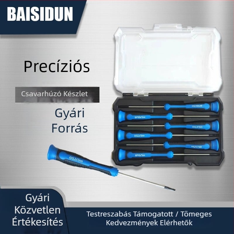 Kézi csavarhúzó készlet egyenes és kereszt fejjel, erős magnet, multifunkcionális precíz csavarhúzók otthoni javításokra.