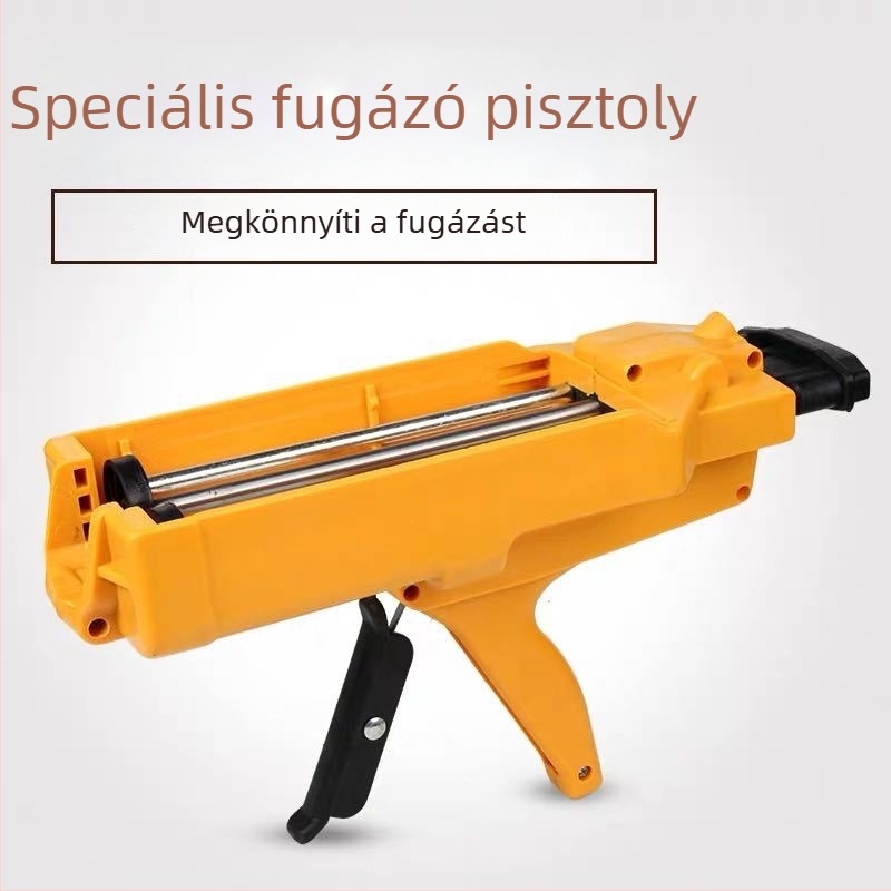 Kétkamrás fugapisztoly kétkomponensű habarcs-fugákhoz, falak és padlók fugáinak tisztítása és simítása