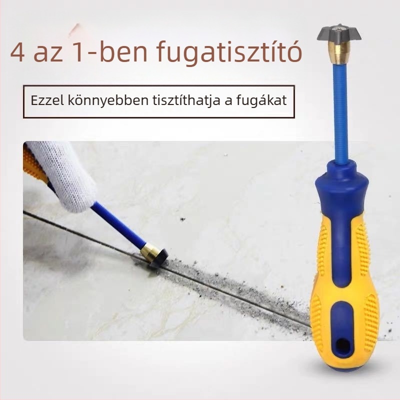 Kétkamrás fugapisztoly kétkomponensű habarcs-fugákhoz, falak és padlók fugáinak tisztítása és simítása