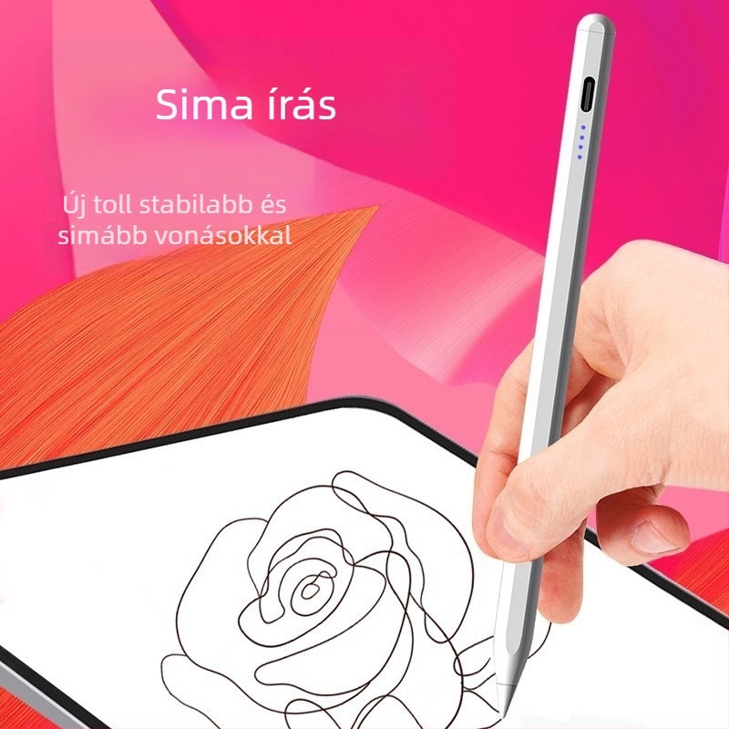 Általános stylus toll, kapacitív rajztoll iPadhez, késleltetés nélkül, érintőképernyős toll okostelefonokra és tabletekre