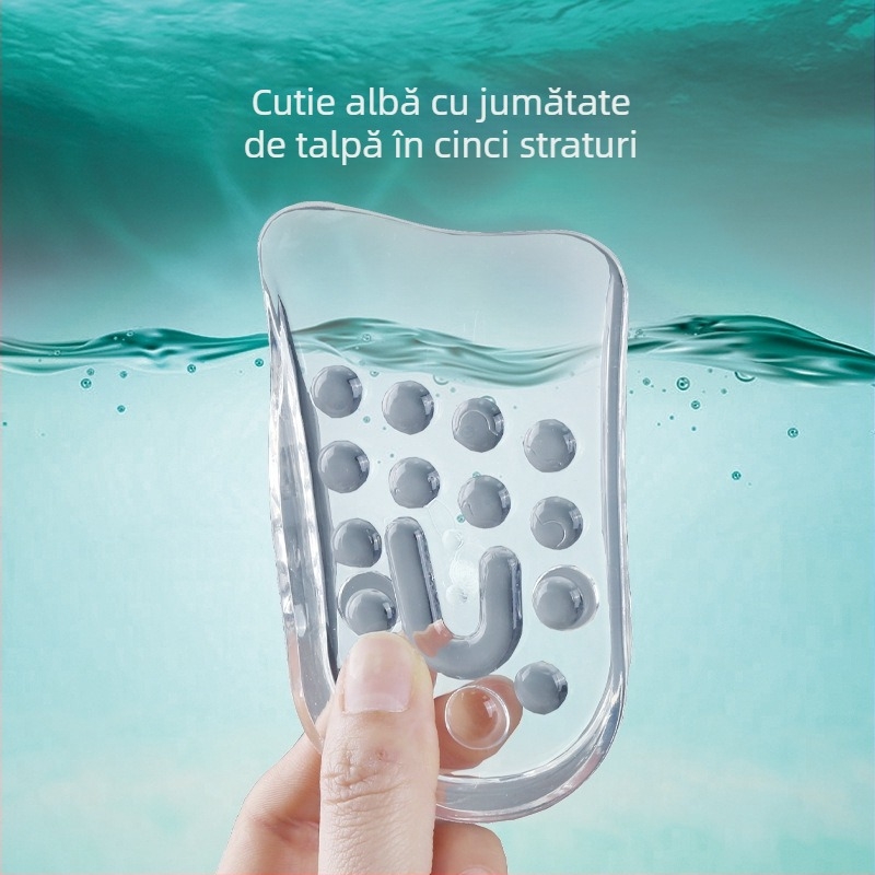 Transparent cu cinci straturi, poate ajusta înălțimea bărbaților și femeilor, disponibil cu pernă invizibilă pe jumătate, pernă pentru călcâi.