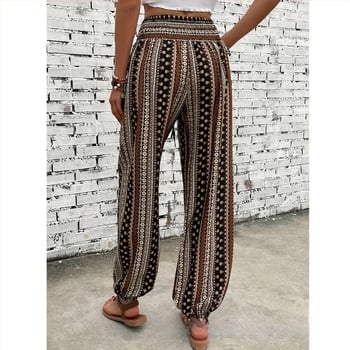 Stil european și american, pantaloni largi de slăbire, talie înaltă, imprimați, stil nou, pandantiv, picioarele trecute, pantaloni strâmți, pantaloni casual