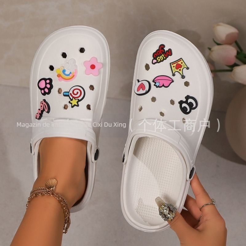 Saboți Eva în stil japonez pentru femei, sandale de plajă cu talpă groasă, antiderapante, cu desene animate drăguțe, pentru cupluri de vară, la modă pe Instagram