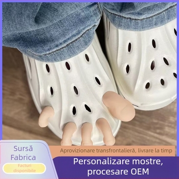 Simulare creativă, pantofi cu gaură pentru degetul mare, accesorii DIY, pantofi decorativi în cruce, flori cu personalitate, papuci amuzanți, accesorii