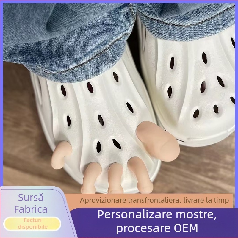 Simulare creativă, pantofi cu gaură pentru degetul mare, accesorii DIY, pantofi decorativi în cruce, flori cu personalitate, papuci amuzanți, accesorii
