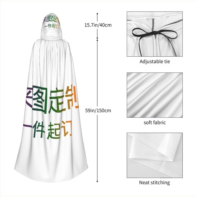 Manta cu glugă de Halloween, imprimată cu imagine din mătase, en-gros transfrontalieră, manta cu glugă pentru adulți, de Crăciun