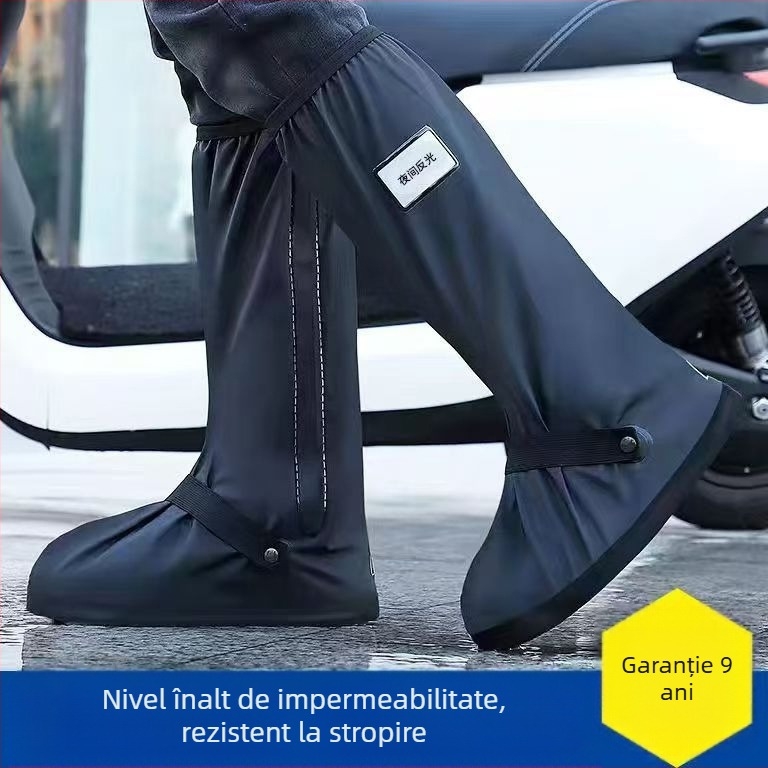 Husă de ploaie pentru pantofi, impermeabilă și rezistentă la ploaie, pentru bărbați și femei, antiderapantă, îngroșată, rezistentă la uzură, cu fund ploios pentru adulți, cizme de ploaie