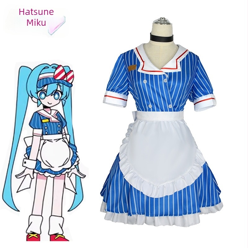 Costum de hipnotizator sonor pentru cosplay, hipnoză MV, accent, anime, menajeră, set complet, cu pălărie Miku
