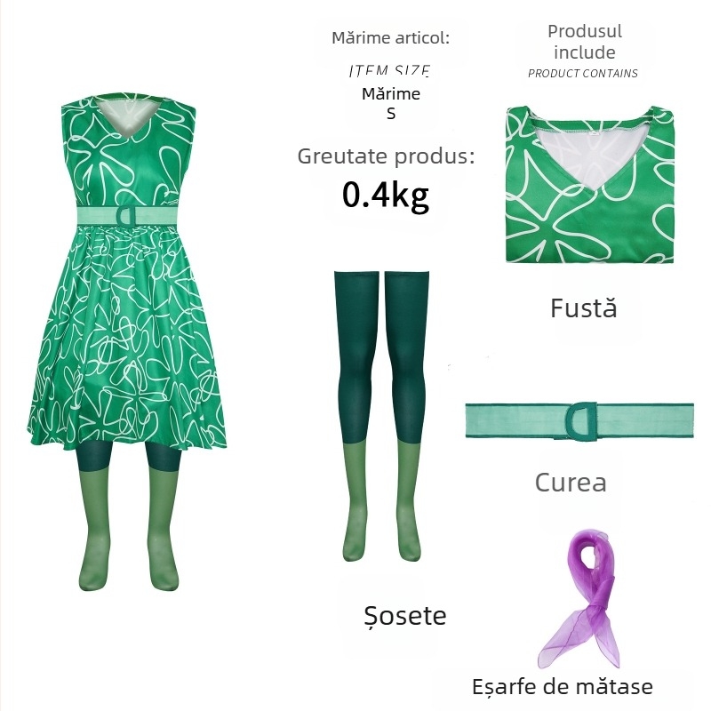 Costum cosplay secundar Mind Secret Force Inside Out2 Lele Hates Halloween