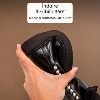 Cizme din piele pentru fete, cizme lungi și înalte pentru copii, primăvara și toamna 2024, cizme de bumbac la modă pentru prințese mici, en-gros