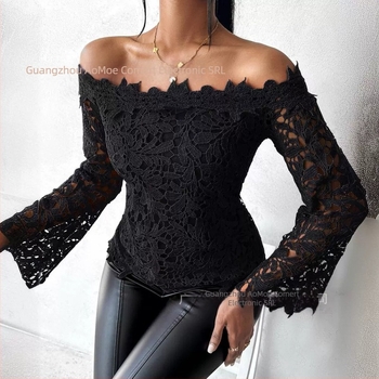 Top din dantelă Amazon Aliexpress, vânzare internațională europeană și americană, nou-venit, primăvară 2024