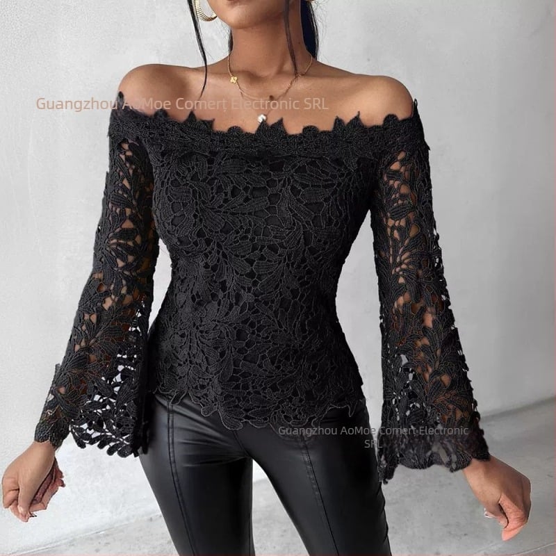 Top din dantelă Amazon Aliexpress, vânzare internațională europeană și americană, nou-venit, primăvară 2024