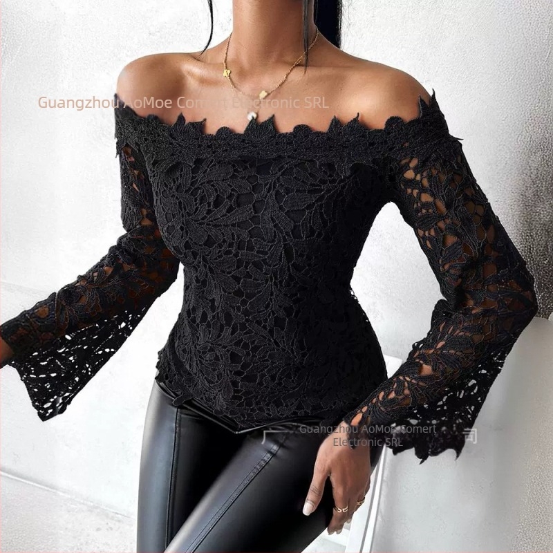 Top din dantelă Amazon Aliexpress, vânzare internațională europeană și americană, nou-venit, primăvară 2024