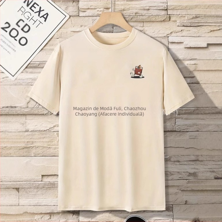 Tricou simplu și distinctiv la modă, de stradă, de primăvară și de vară, cu model nou, imprimat, cu mânecă scurtă, pentru bărbați și femei, cu guler rotund, casual, top