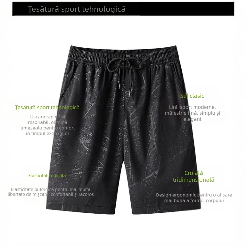 Pantaloni scurți bărbați, uscare rapidă, vară, subțiri, bărbați, plus mărime, sport, plajă, pantaloni elastici lejeri, noi, mătase de gheață, pantaloni de alergare