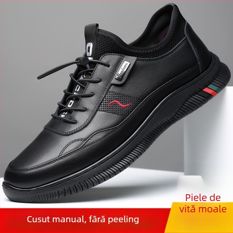 Pantofi de toamnă noi pentru bărbați, versatili, la modă, cu talpă groasă, antiderapanți, casual, din piele britanică, pantofi de lucru pentru bărbați