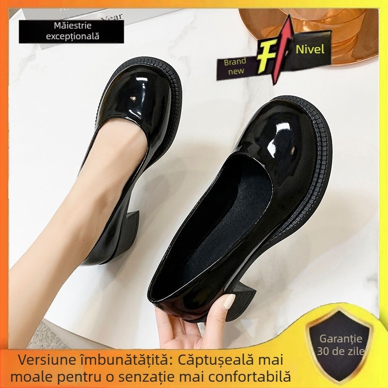 Pantofi de damă cu toc gros, mărimea 35-43, mărimea plus, pantofi Mary Jane, cu vârful rotund, mărimea JK, mărimea mică, pantofi din piele, mărimea 35-43