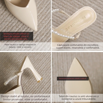 123-6 Baotou Half-Slip Îmbrăcăminte exterioară pentru femei 2025 Vara nouă Sandale cu toc super înalt Sandale la modă