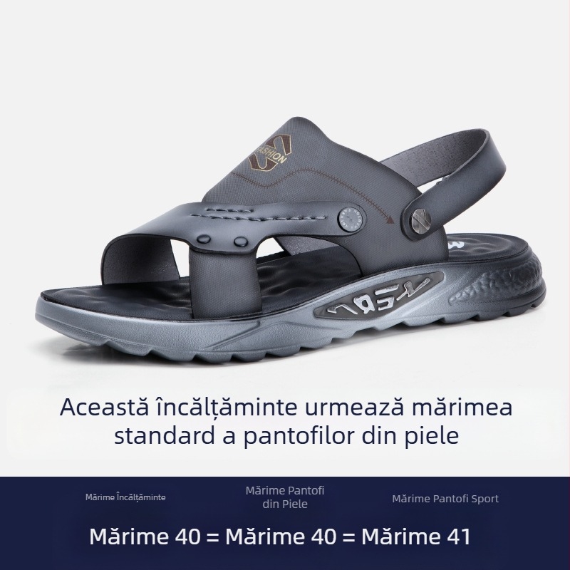 Sandale pentru bărbați, vara 2025, stil coreean nou, casual, în aer liber, antiderapante, talpă moale, plajă, papuci de conducere cu dublă utilizare