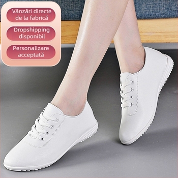 Pantofi sport din piele albă cu talpă moale și plată Cross-Border pentru femei, primăvară și vară, noi, versatile, respirabile, antiderapante, pantofi pentru femei 293