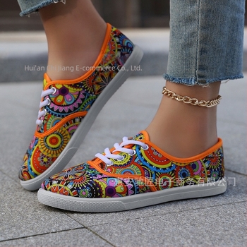 Pantofi de pânză de culoare neregulată populari transfrontalieri europeni și americani pentru femei, pantofi de primăvară și toamnă, adidași versatili în stil coreean, stil stradal, en-gros