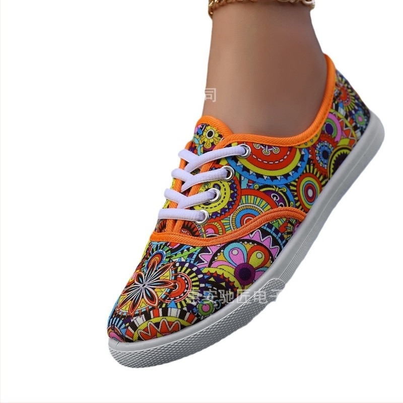 Pantofi de pânză de culoare neregulată populari transfrontalieri europeni și americani pentru femei, pantofi de primăvară și toamnă, adidași versatili în stil coreean, stil stradal, en-gros