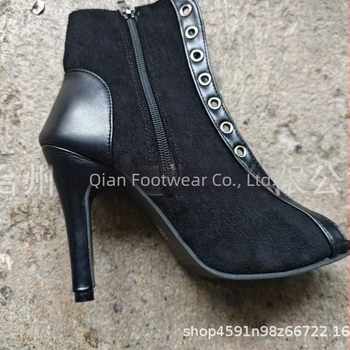 Cizme de piele întoarsă transfrontaliere europene și americane cu toc subțire, cu gură de pește, pentru femei, 2024, sexy, cu șireturi, pentru comerț exterior, sandale de vară cu toc înalt, mărime plus, cu șireturi