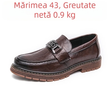 Mocasini transfrontalieri în stil britanic pentru bărbați, pantofi la modă, stilisti, cu talpă groasă, casual, din piele, pantofi slip-on pentru bărbați