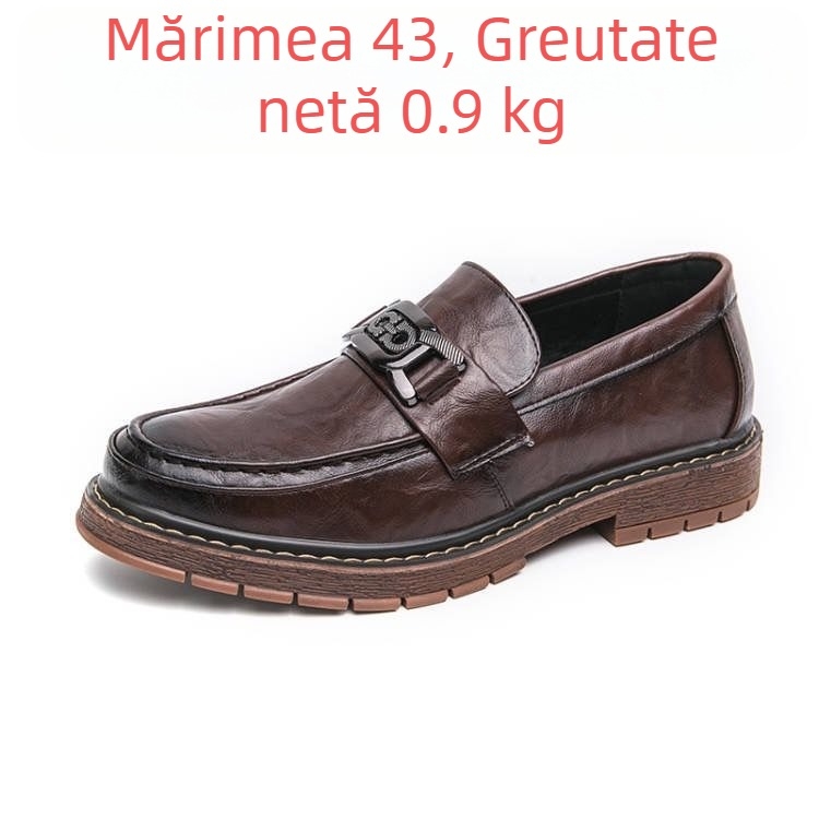 Mocasini transfrontalieri în stil britanic pentru bărbați, pantofi la modă, stilisti, cu talpă groasă, casual, din piele, pantofi slip-on pentru bărbați