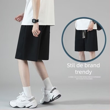 Pantaloni scurți cu cinci puncte pentru bărbați, vara 2024, la modă, noi-nouți, pantaloni cu cinci puncte, cu șireturi, pantaloni cu cinci puncte, pantaloni scurți casual lejeri pentru bărbați