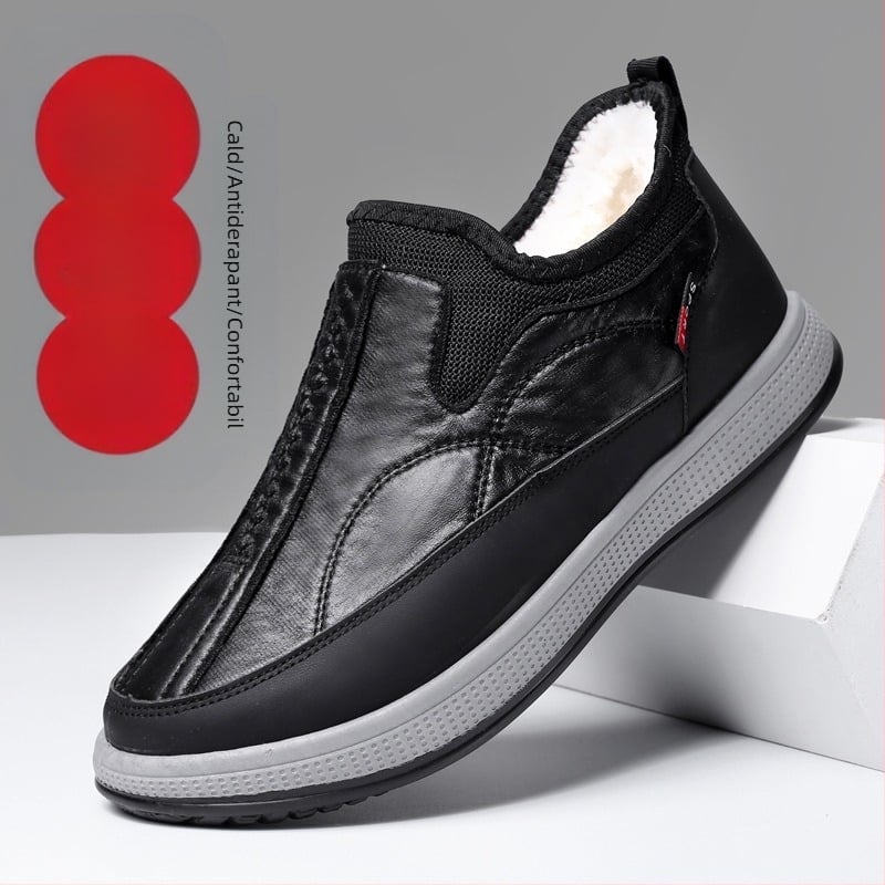 Pantofi de iarnă noi vechi Beijing din pânză pantofi din bumbac pentru bărbați, pantofi cu căptușeală din fleece, îngroșați, caldi, cizme de zăpadă cu fund moale, respirabil, confortabili, din bumbac pentru bărbați