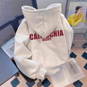 Hanorac cu glugă, căptușit cu fleece, pentru femei, primăvară și toamnă 2024, jachetă nouă, vrac, supradimensionată, la modă, top pentru cupluri