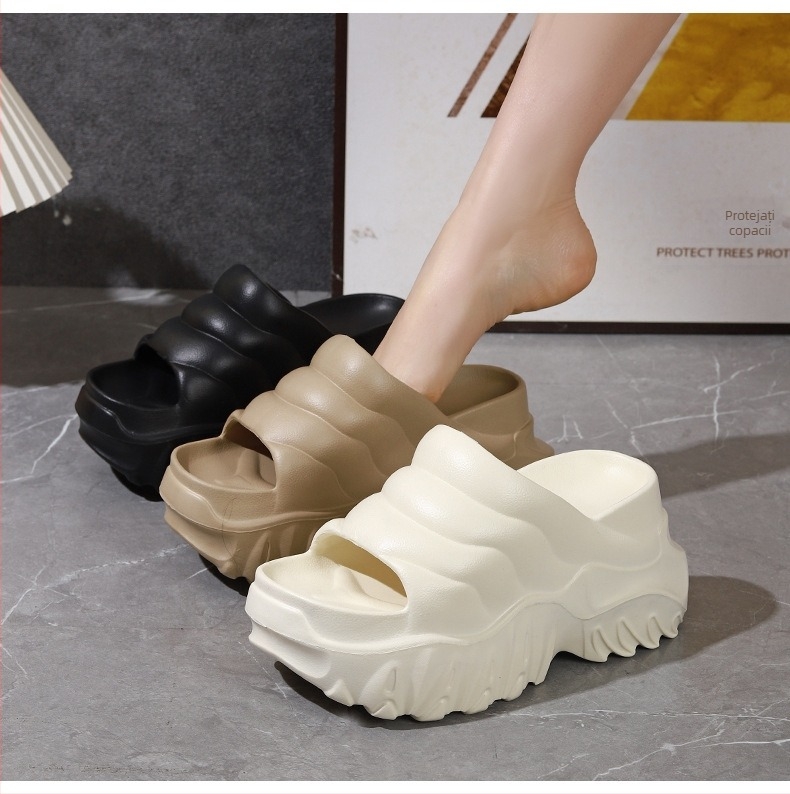 Sandale de plajă cu platformă pentru femei, stil nou de vară 2024, cu toc înalt și talpă groasă, cu platformă, mărime mare