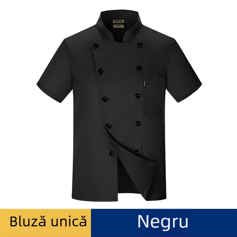 Îmbrăcăminte de bucătar cu mânecă scurtă, vară, culoare solidă, Western, restaurant, hotel, îmbrăcăminte de bucătar, hotel, copt, bucătărie, haine de lucru pentru bucătar pentru bărbați
