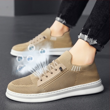 Pantofi sport pentru bărbați, țesute pe corp, la modă, cu slip-on, casual, cu fund moale, din plasă goală, respirabil, cu aer condiționat, livrare dintr-o singură piesă