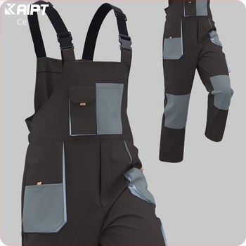 Salopete transfrontaliere tridimensionale cu buzunare mari, salopete personalizate cu buzunare multiple, cu culori asortate, îmbrăcăminte de fabrică, îmbrăcăminte de protecție a muncii