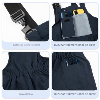 Salopete transfrontaliere tridimensionale cu buzunare mari, salopete personalizate cu buzunare multiple, cu culori asortate, îmbrăcăminte de fabrică, îmbrăcăminte de protecție a muncii