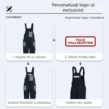 Salopete transfrontaliere tridimensionale cu buzunare mari, salopete personalizate cu buzunare multiple, cu culori asortate, îmbrăcăminte de fabrică, îmbrăcăminte de protecție a muncii