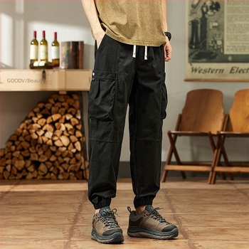 Pantaloni de trening din bumbac pur pentru bărbați și femei, stil american, cu talie înaltă, cu picior larg, stil stradal, slăbire, stil american, retro, cu vârful degetelor, pantaloni slăbiti, îmbrăcăminte pentru bărbați